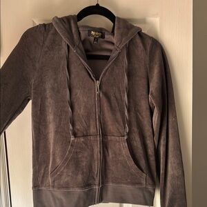 Soft Gray Juicy Zip-Up Hoodie